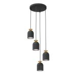 Emibig Hanglamp Target Staal Zwart | Geschikt voor 4x E27 - Max 15W