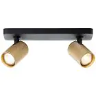 Brilliant Marty Plafondlamp Aluminium Zanderig Zwart Goud 10W 700lm - 830 Warm Wit | Incl. 2x GU10