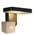 Voordeelpak 3x Nordlux Solar Wandlamp Rica Vierkant Zwart 4.5W 450lm - 830 Warm Wit | Bewegings- en Lichtsensor
