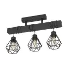 Eglo Plafondlamp Townshend 5 Staal Hout Zwart | IP20 - Geschikt voor 3x E27 